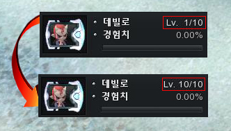1레벨에서 10레벨까지 성장한 데빌로