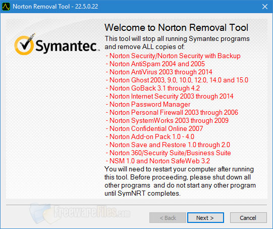 Screenshot for: Norton Remove and Reinstall 4.5.0.84