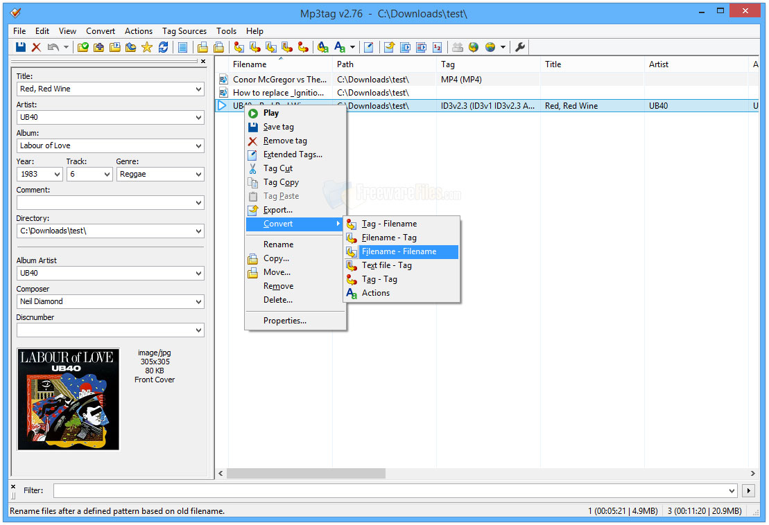 Screenshot for: Mp3tag 3.01