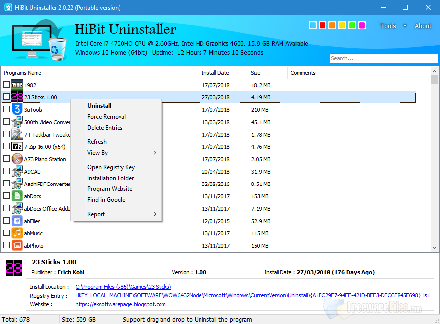 Screenshot for: HiBit Uninstaller v2.3.50