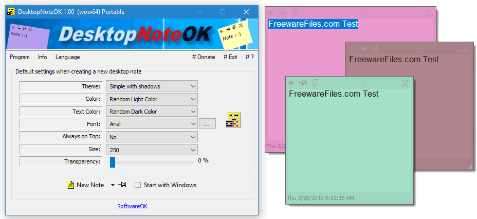 Screenshot for: DesktopNoteOK 1.71