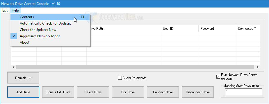 Screenshot for: Network Drive Control 1.4.4