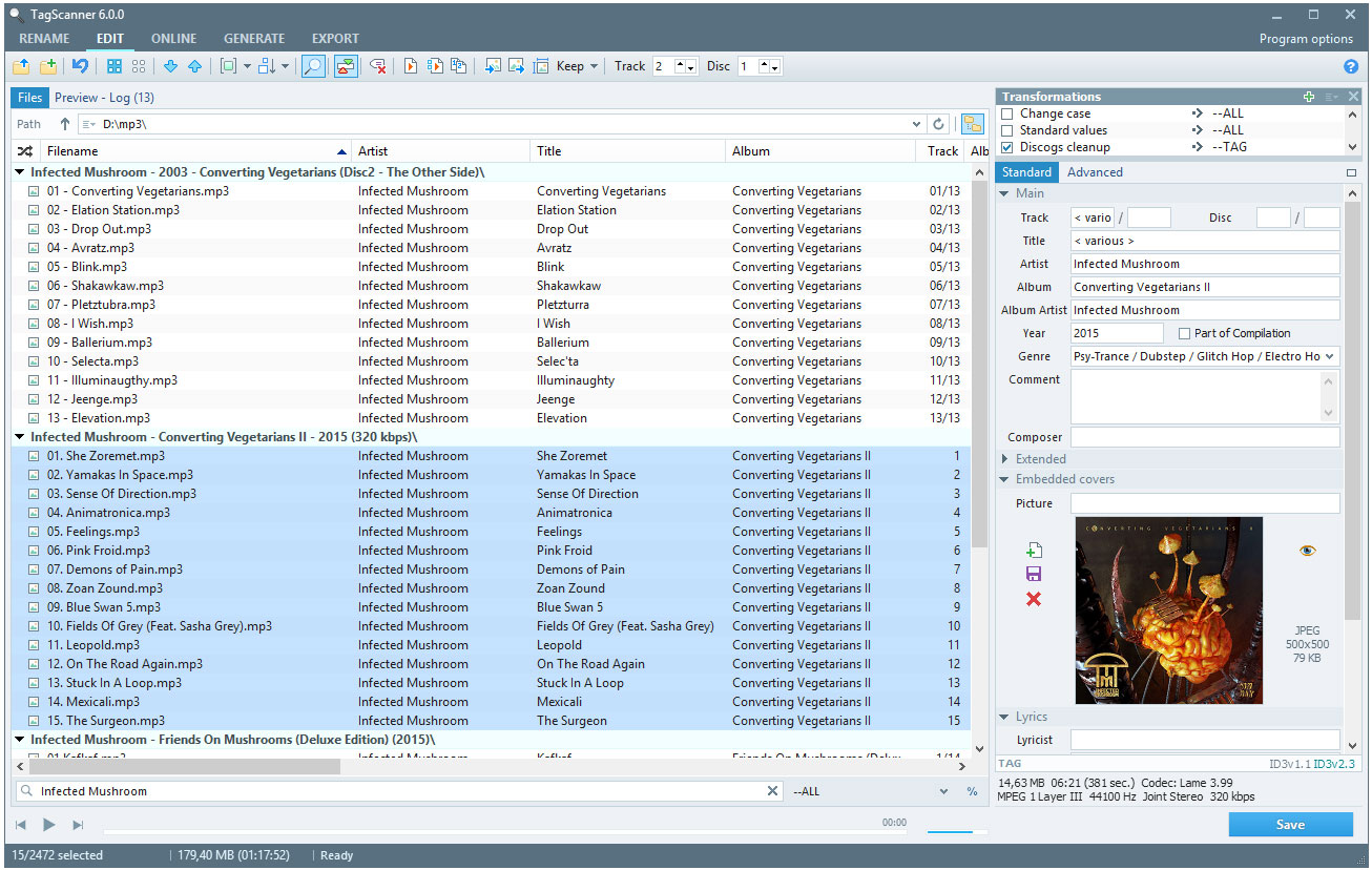 Screenshot for: TagScanner 6.1.3