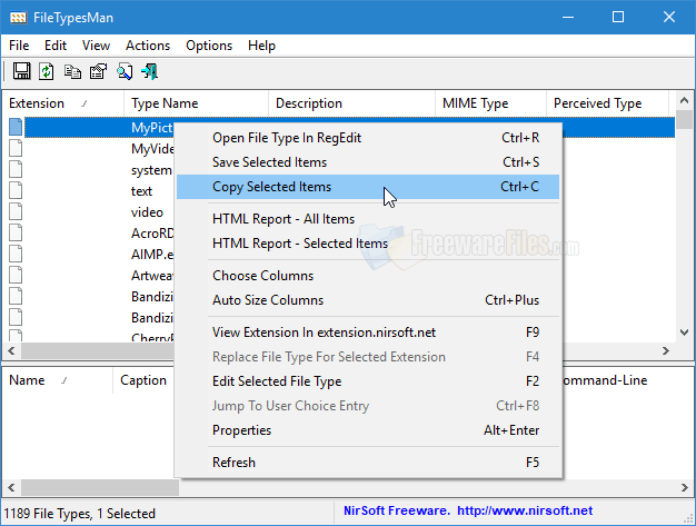 Screenshot for: FileTypesMan 1.90