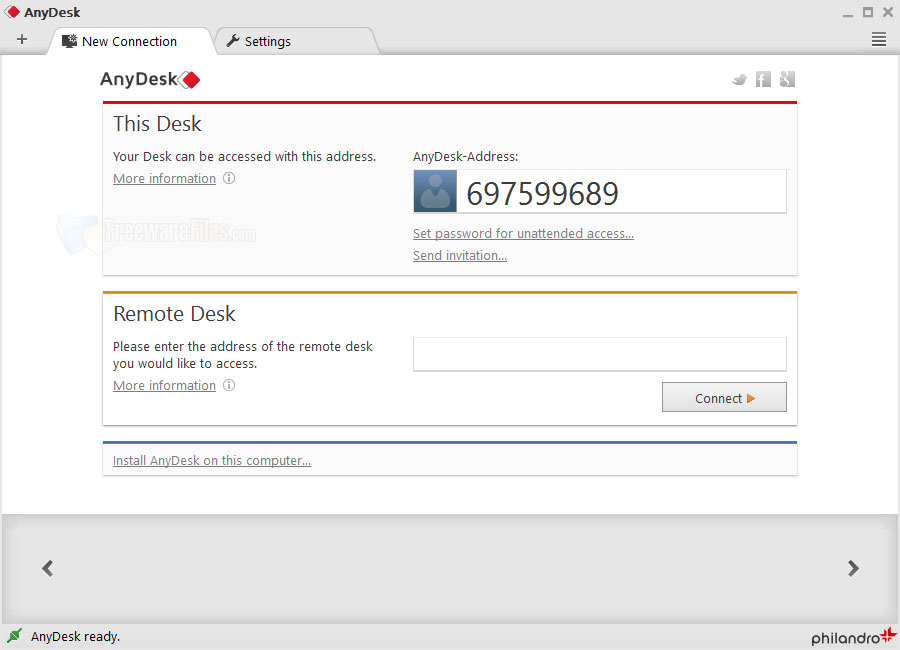 Screenshot for: AnyDesk 5.5.2