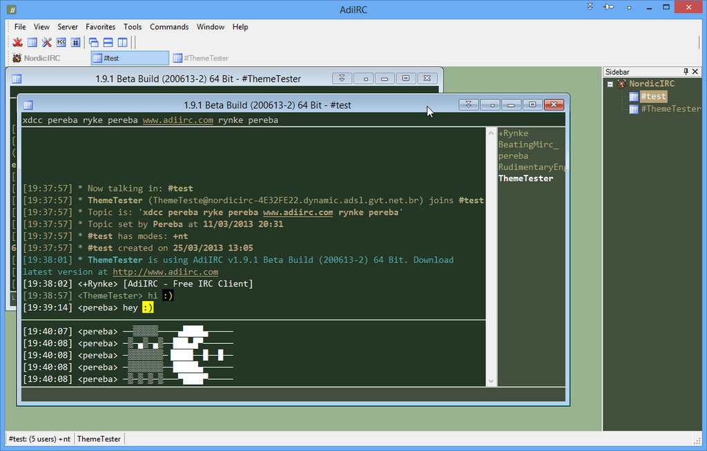 Screenshot for: AdiIRC 3.8
