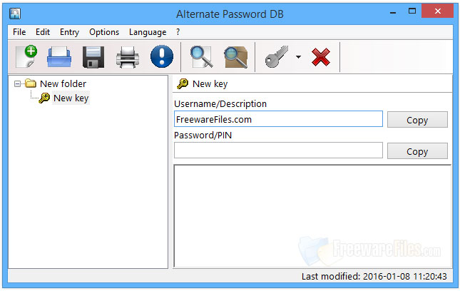 Screenshot for: Alternate Password DB 2.940