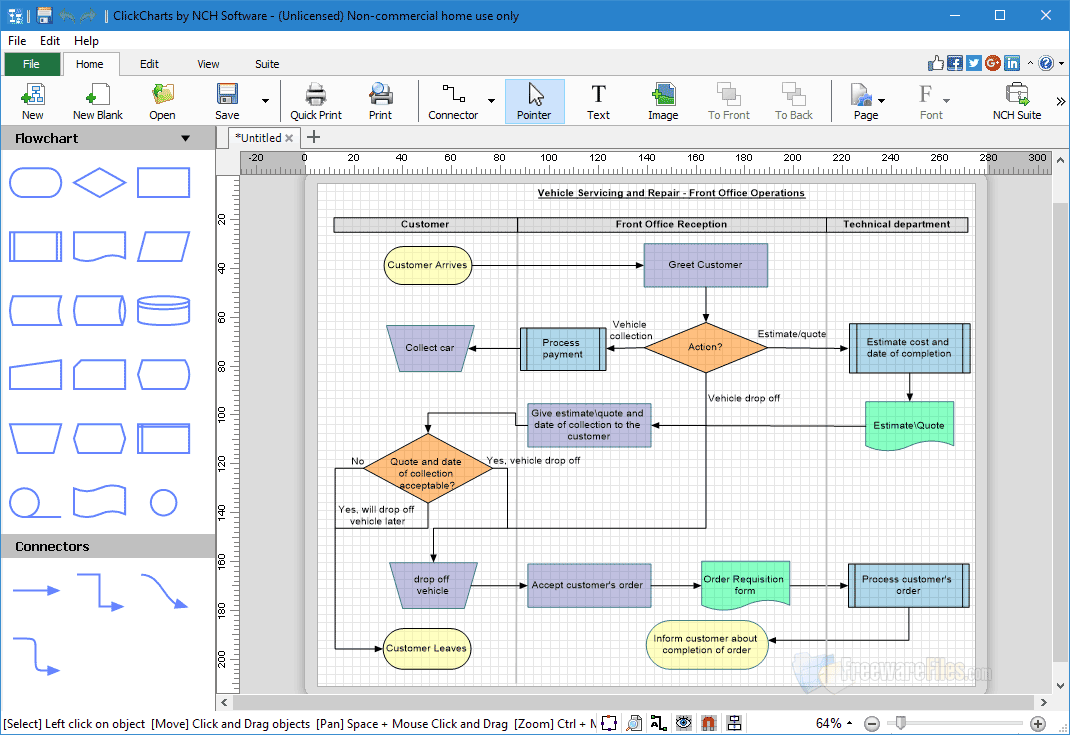 Screenshot for: ClickCharts Free Flowchart Software 5.08