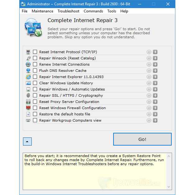Screenshot for: Complete Internet Repair 5.2.3.4063